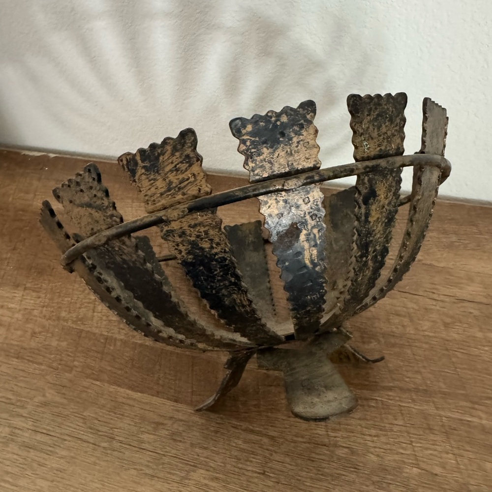 Rustic Metal Decorative Bowl - Picture 4 of 5